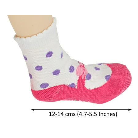 Assorted Non Skid Ankle Cotton Socks Baby Walker Girls Toddler Anti Slip Crew Socks with Grip for 12-36 Month Baby